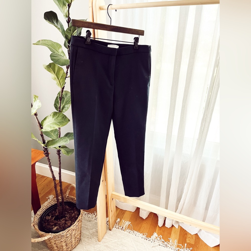 Sandro Trouser Pant 40 Business Tapered Workwear Navy